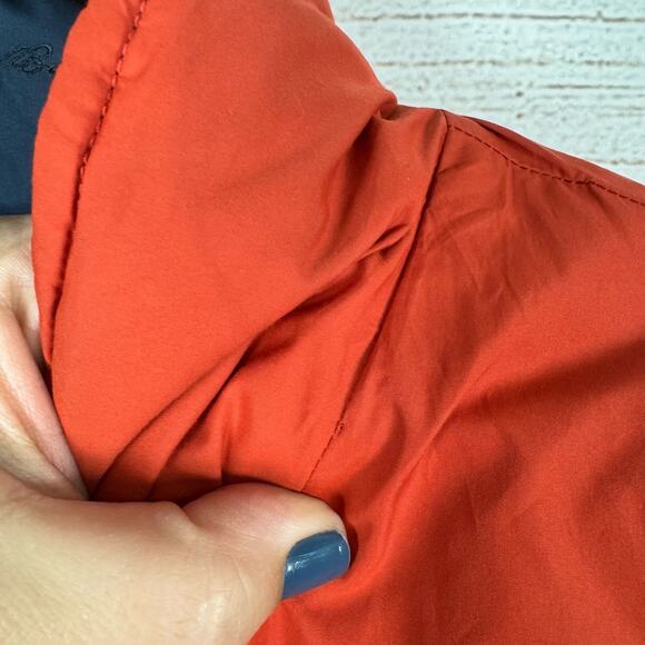 Eddie Bauer Men's Reversible Zip Up Down Orange/Navy Puffer Vest Size Large - Picture 5 of 15